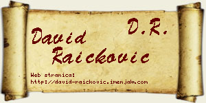 David Raičković vizit kartica